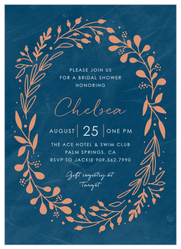 Olive branch garland wedding bridal shower invitation