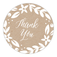 Gift your loved ones with a memento of your shower with our Kraft Florals Bridal Shower Stickers.