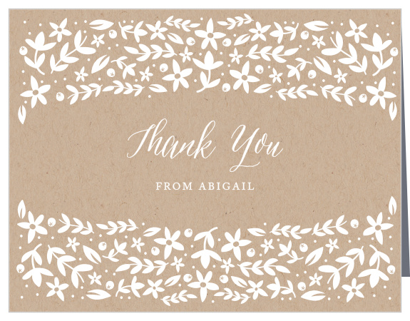 Share your gratitude to your close friends and family for their support with our Kraft Florals Bridal Shower Thank You Cards.