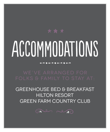 Make things too easy for your guests by providing them with this fully customizable accommodation card.