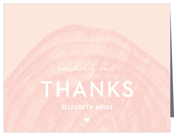 Show your friends and family how much you appreciated their support with the rustic look of our Wooden Rings Bridal Shower Thank You Cards.
