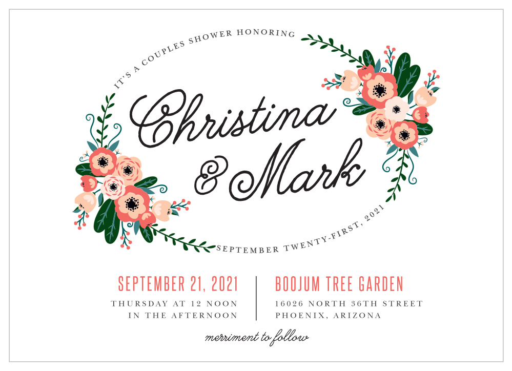 Lovely Botanical Bridal Shower Invitations