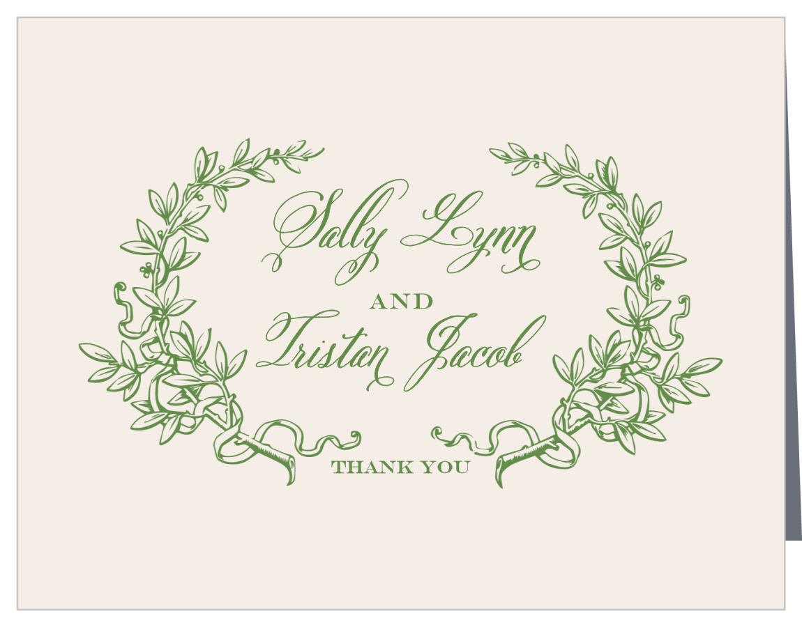 Classical Laurels Bridal Shower Thank You Cards