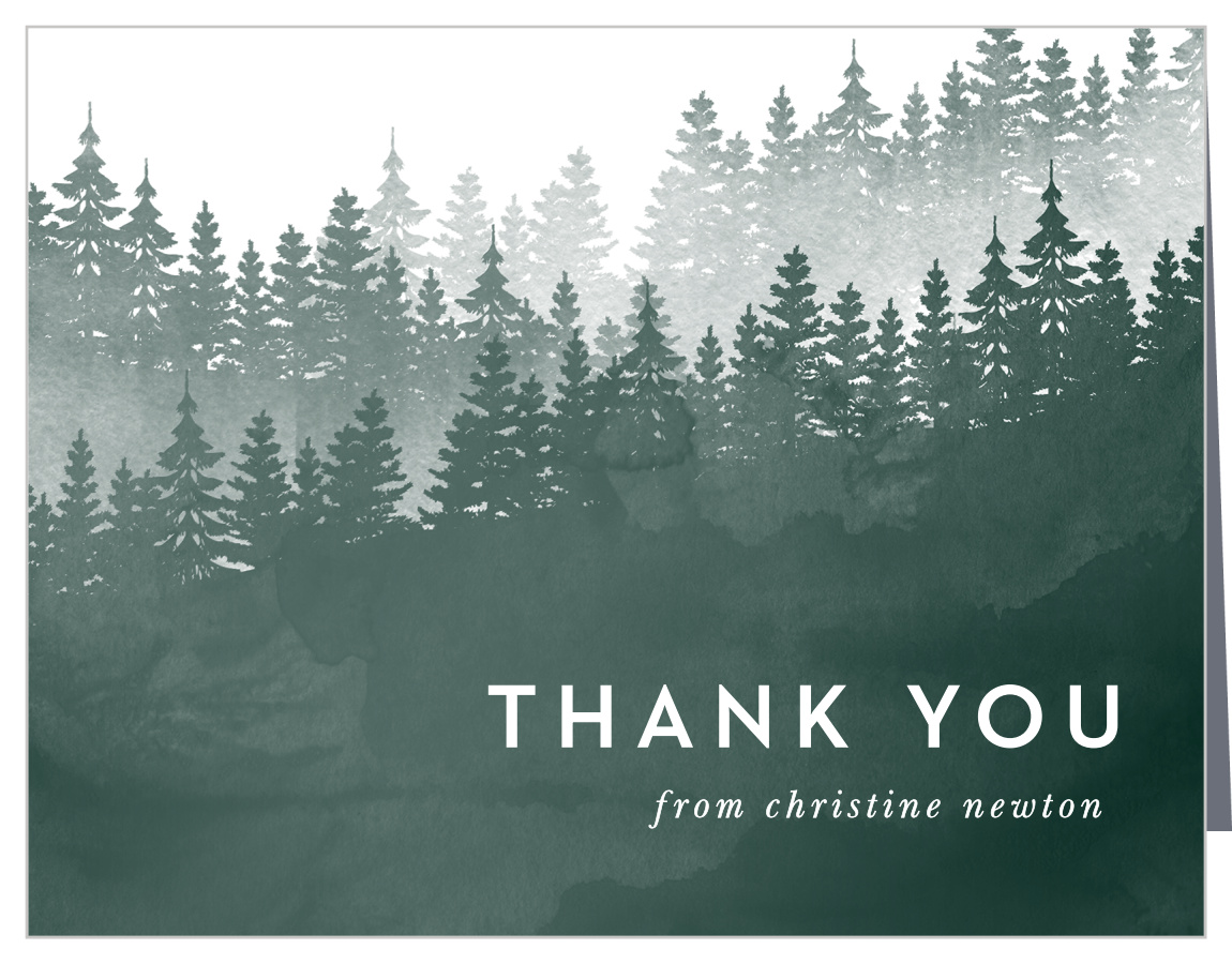 Watercolor Forest Bridal Shower Thank You Cards