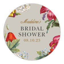 Our Rococo Florals Bridal Shower Stickers are a lovely memento of your pre-wedding fun to gift your close friends and family.