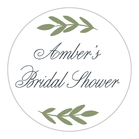 Garland Wreath Bridal Shower Stickers