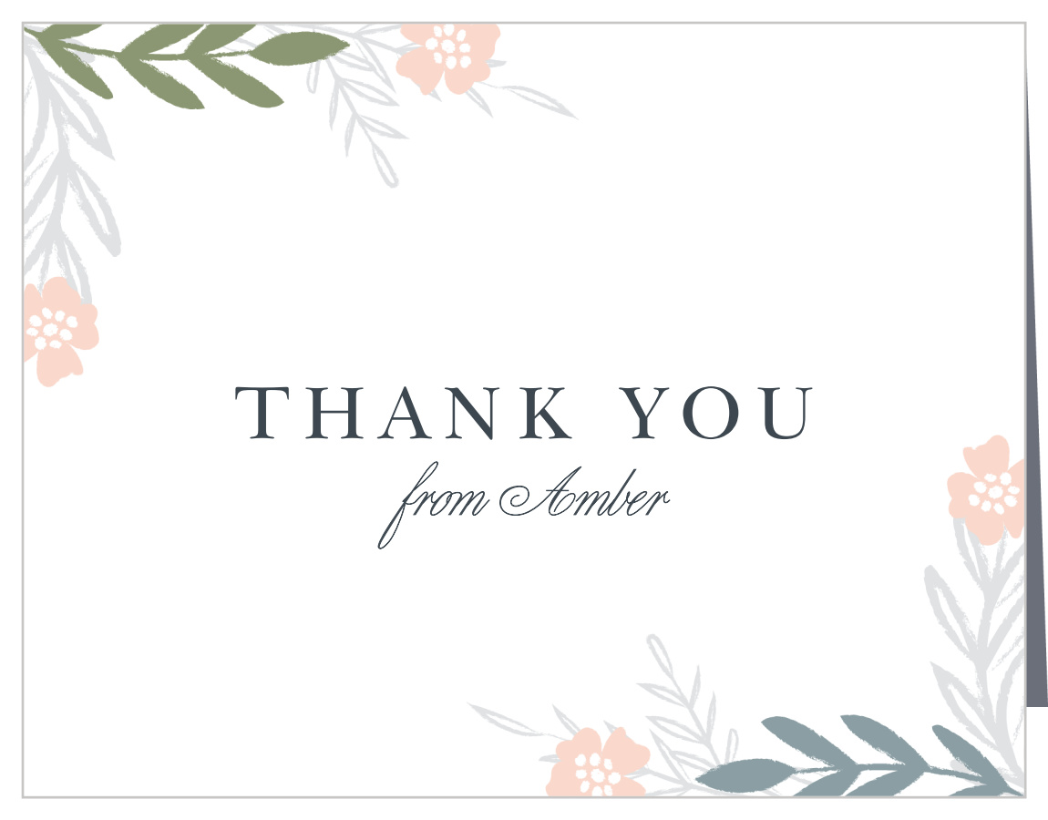 Garland Wreath Bridal Shower Thank You Cards
