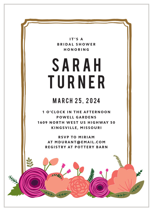 Our Bloom Bold Bridal Shower Invitations are just what you need for your pre-wedding festivities.