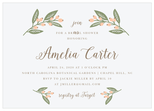 Our Berry Branches Bridal Shower Invitations are just what you need for your pre-wedding festivities.