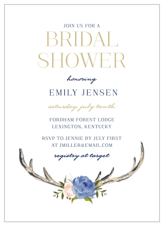 Our Spring Antlers Bridal Shower Invitations are just what you need for your pre-wedding festivities.
