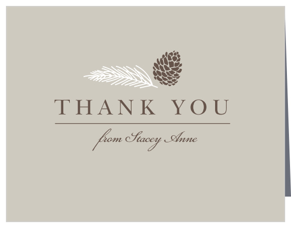 Let your close friends and family know how much you appreciated their support with the classic look of our Winter Conifer Bridal Shower Thank You Cards.