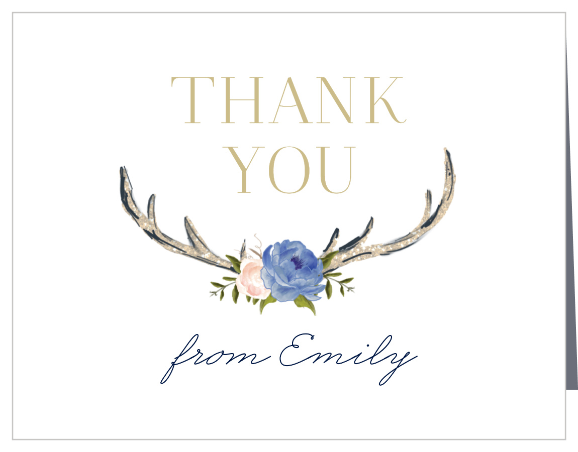 Spring Antlers Bridal Shower Thank You Cards