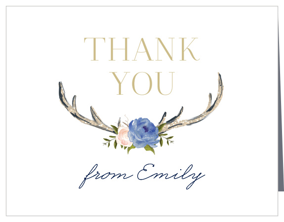 Our Spring Antlers Bridal Shower Thank You Cards are a lovely way to share your appreciation for the support your close friends and family showed during the pre-wedding fun