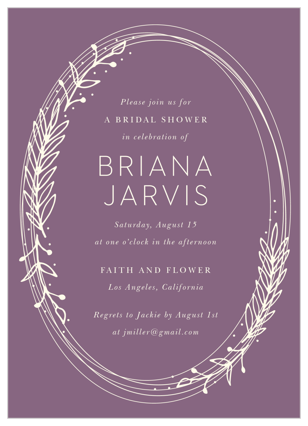 Frosted Wreath Bridal Shower Invitations