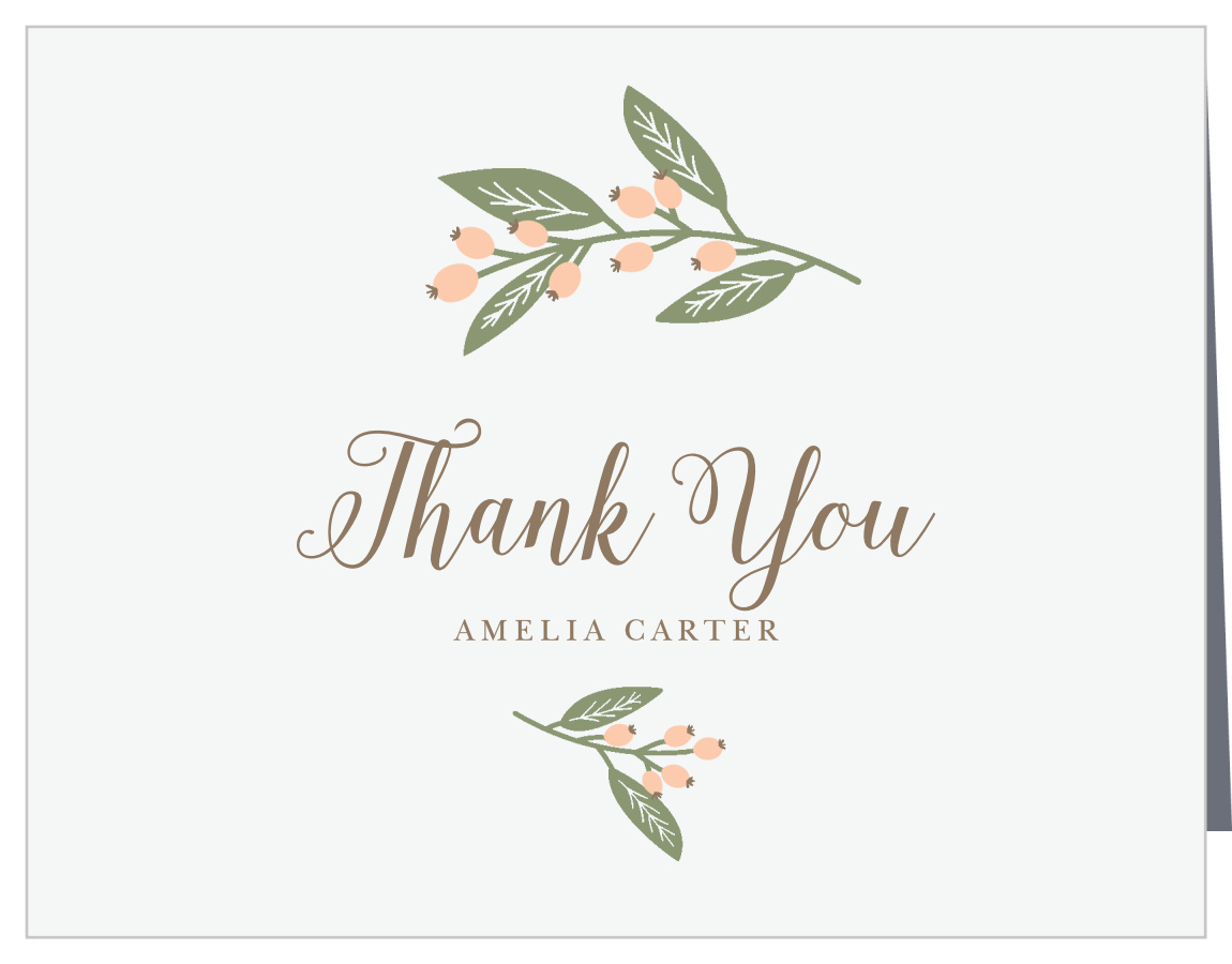Berry Branches Bridal Shower Thank You Cards