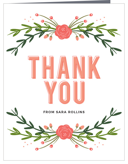 Let your close friends and family know how much you appreciate their support with the classic look of our Peony Brunch Bridal Shower Thank You Cards.