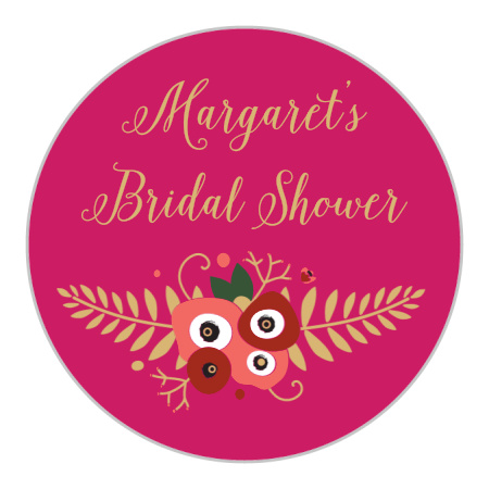Flowery Chalkboard Bridal Shower Stickers