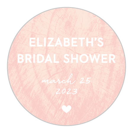 Wooden Rings Bridal Shower Stickers