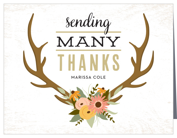 Our Countryside Antlers Bridal Shower Thank You Cards are a lovely way to share your appreciation for the support your close friends and family showed during the pre-wedding fun