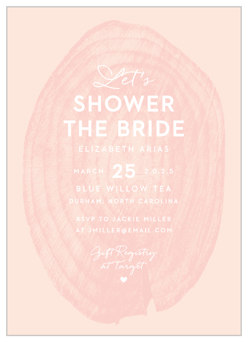 Wooden Rings Bridal Shower Invitations