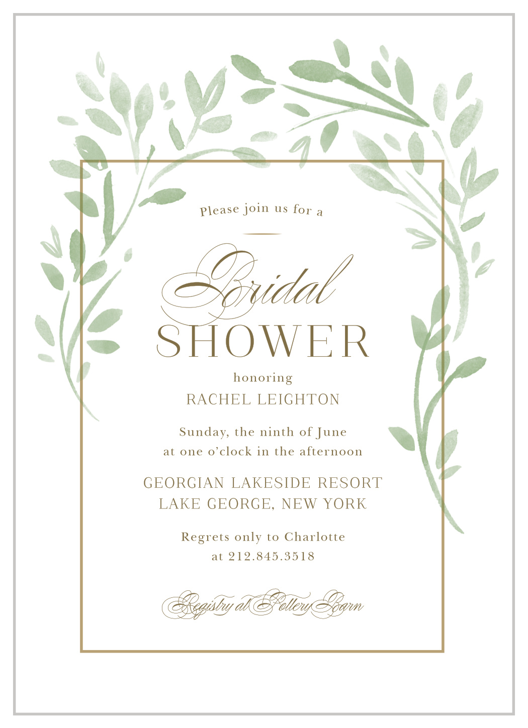 Fairytale Border Bridal Shower Invitations