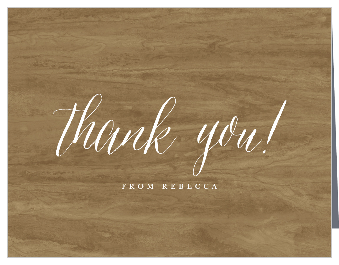 Calligraphic Woodgrain Bridal Shower Thank You Cards