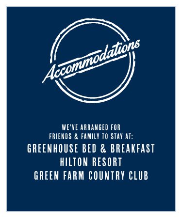 Make things too easy for your guests by providing them with this fully customizable Accommodation card.