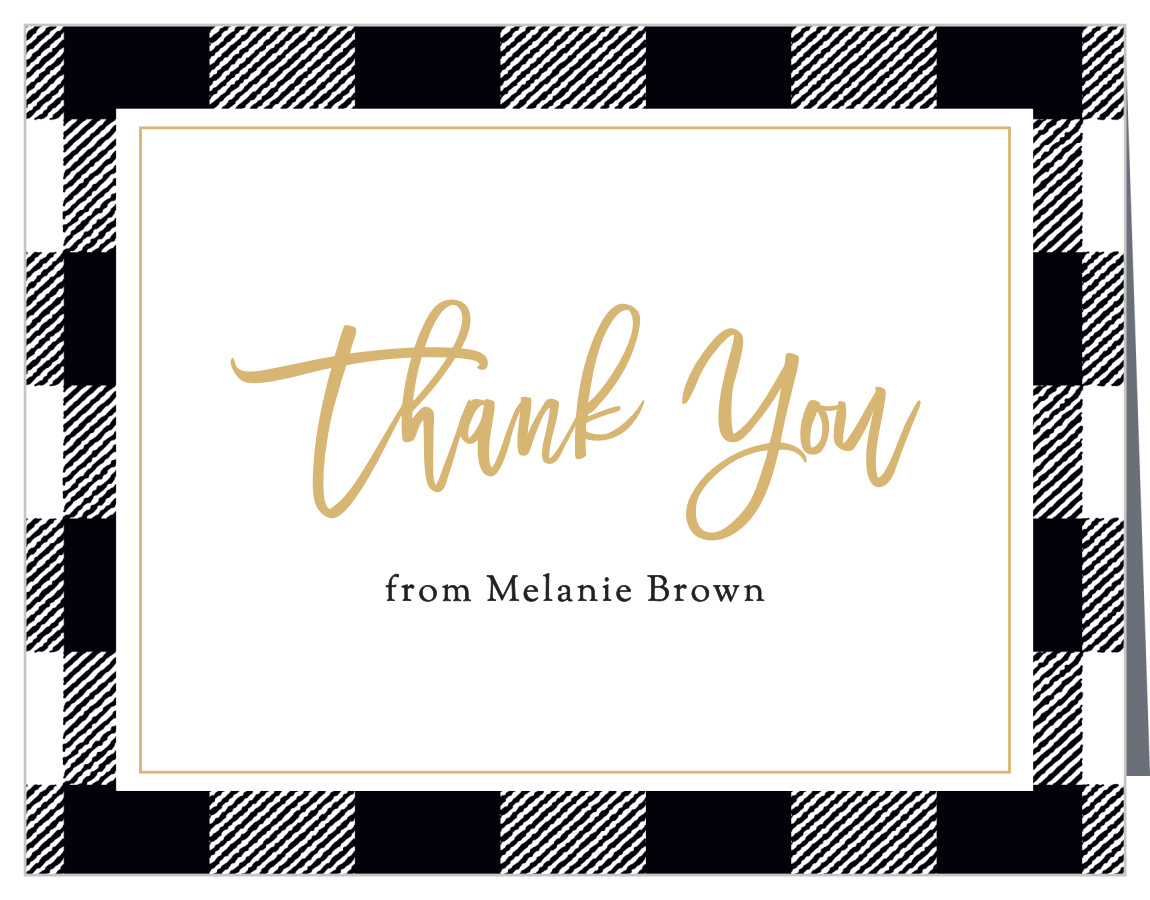 Arcadian Plaid Bridal Shower Thank You Cards
