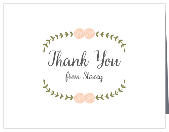 Make sure your guests know how much you appreciate them using the Simple Sprigs Bridal Shower Thank You Cards.