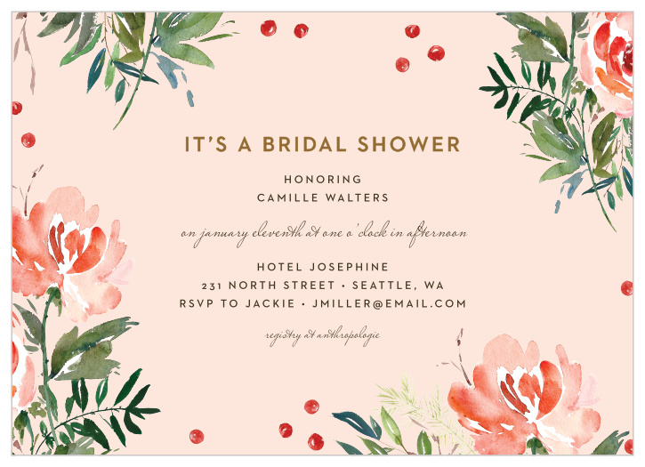 Surround yourself with family and friends for pre-wedding festivities with the chic look of our Winter Botanicals Bridal Shower Invitations.