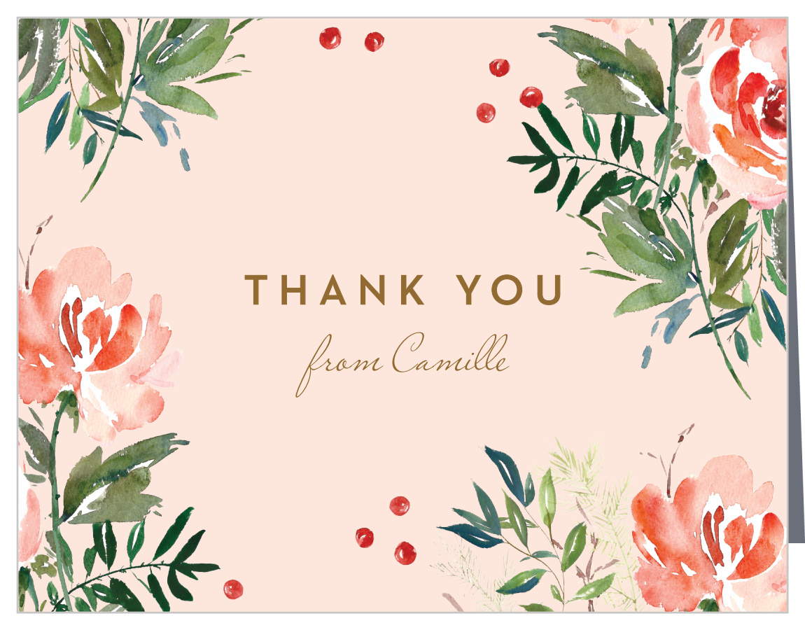 Winter Botanicals Bridal Shower Thank You Cards