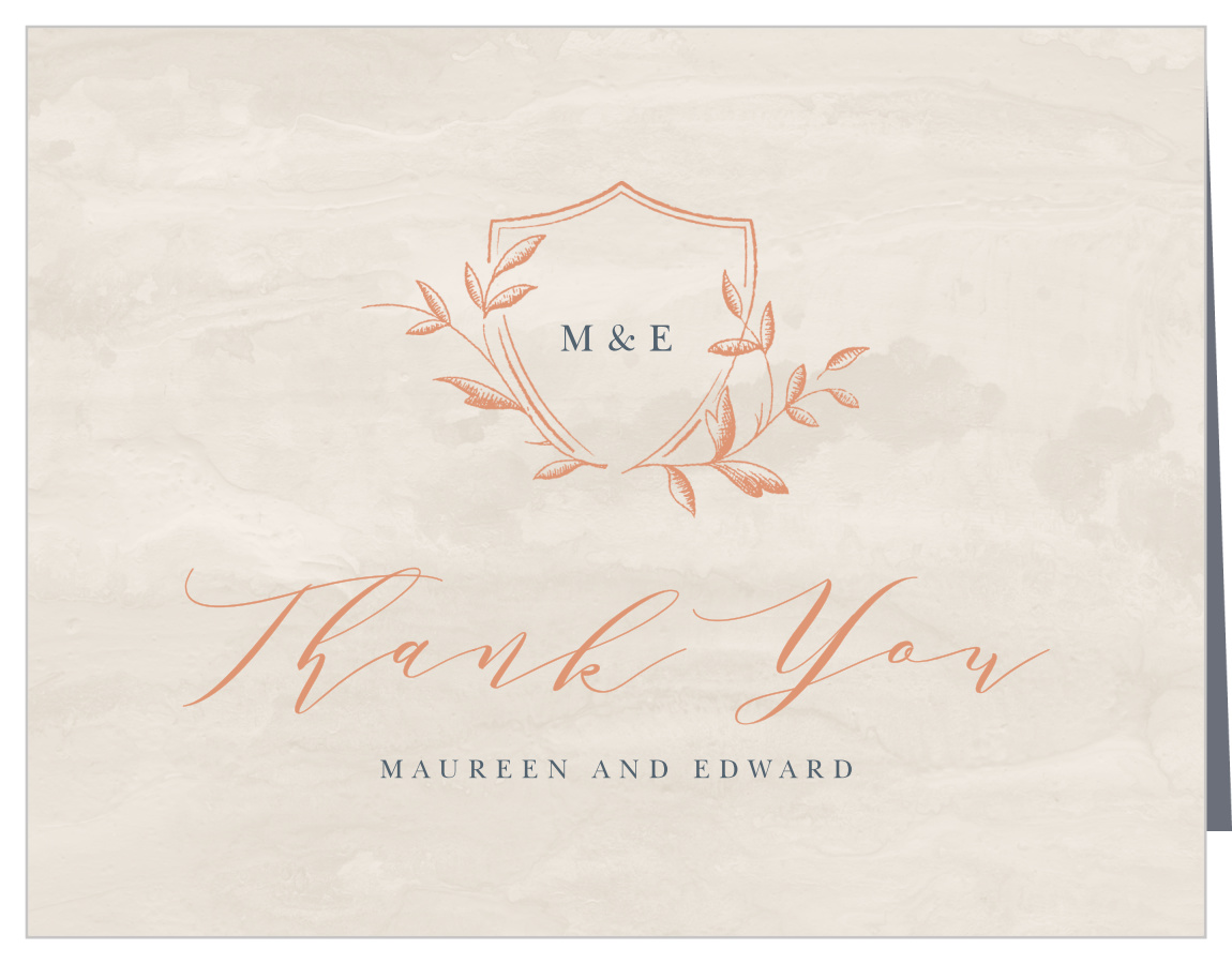 Marble Monogram Bridal Shower Thank You Cards