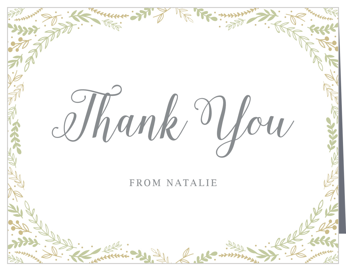 Evergreen Border Bridal Shower Thank You Cards