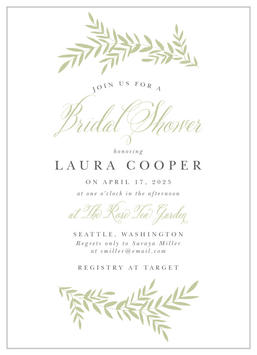 Our Soft Bough Bridal Shower Invitations are elegant and perfect for any wedding shower!