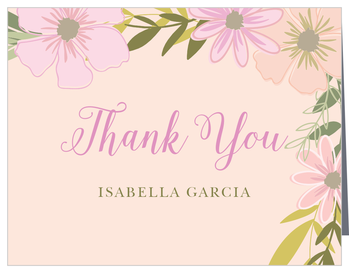 Beauteous Blossoms Bridal Shower Thank You Cards