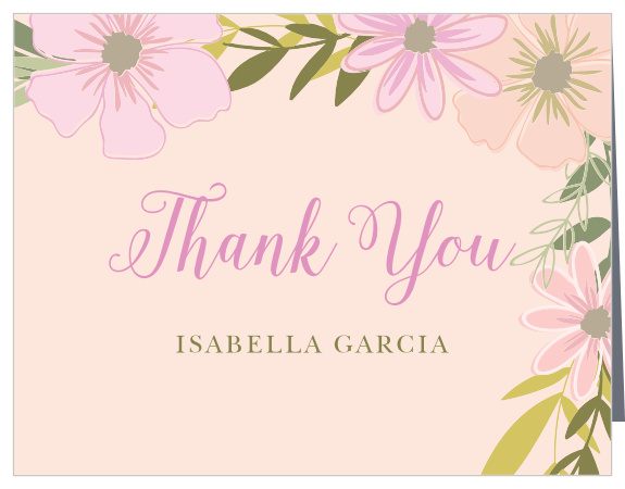 Ensure that your gratitude is as gentle as the script on our Beauteous Blossoms Bridal Shower Thank You Cards.