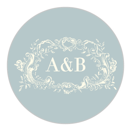 Victorian Monogram Bridal Shower Stickers