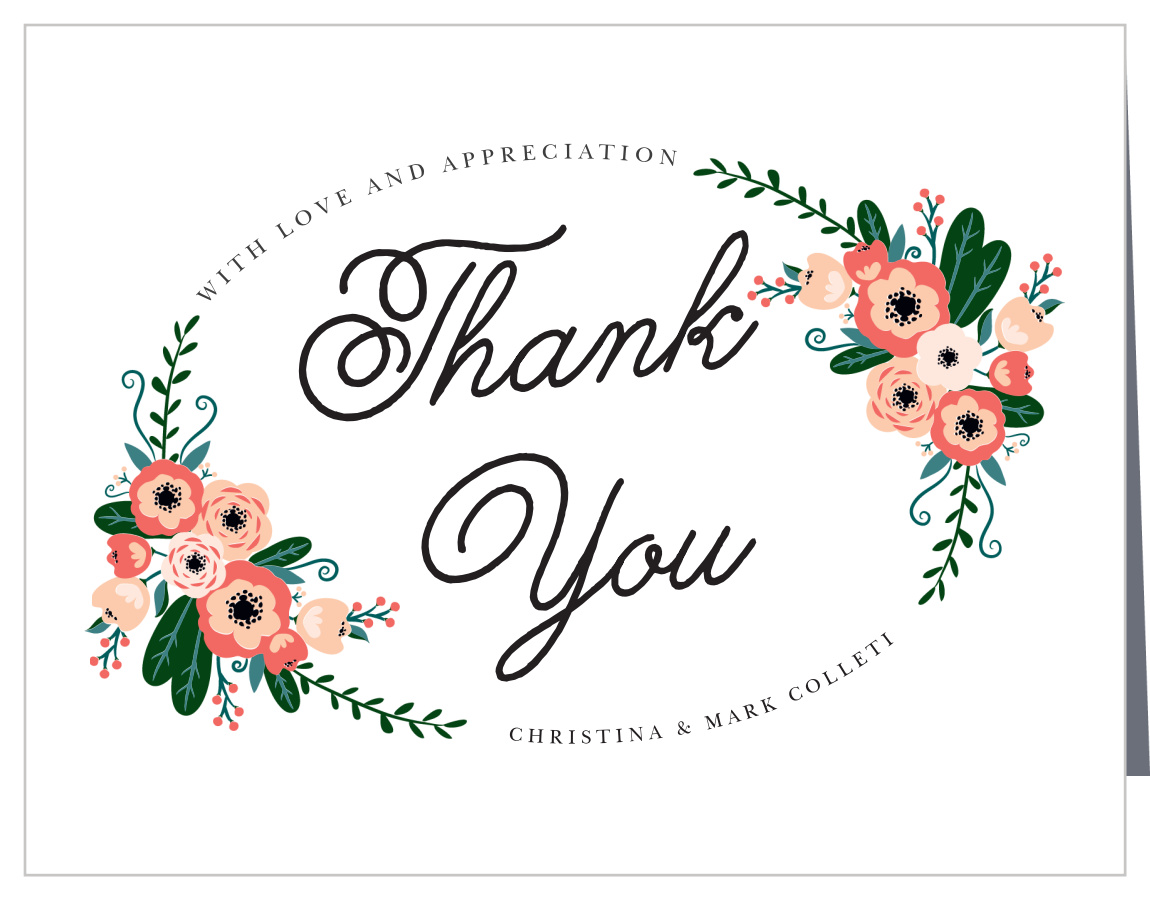Lovely Botanical Bridal Shower Thank You Cards