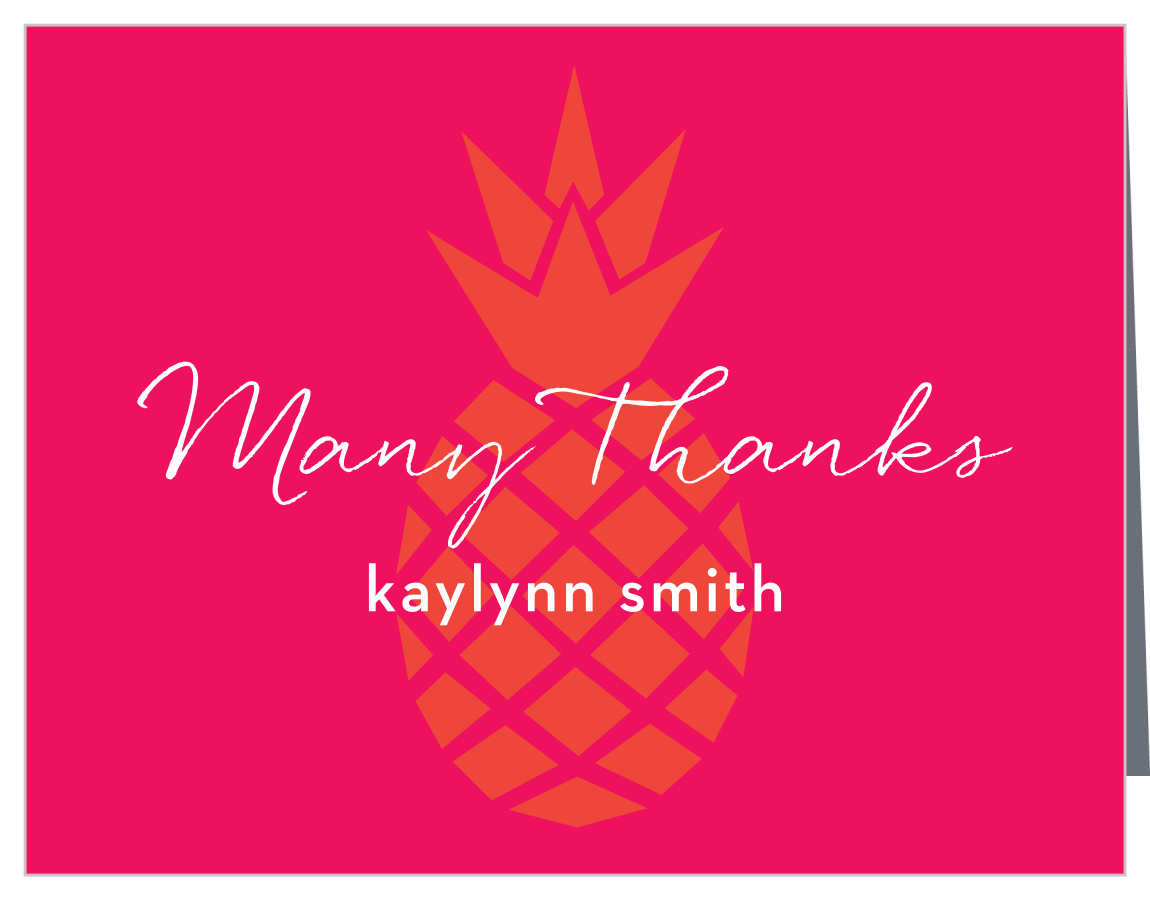 Tropical Pineapples Bridal Shower Thank You Cards