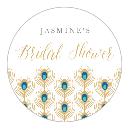 Peacock Feather Bridal Shower Stickers