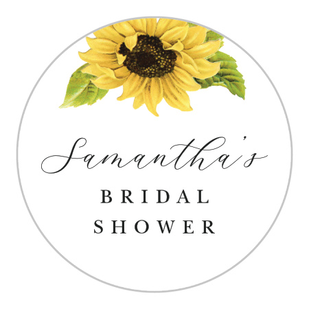 Sunflower Chevron Bridal Shower Stickers