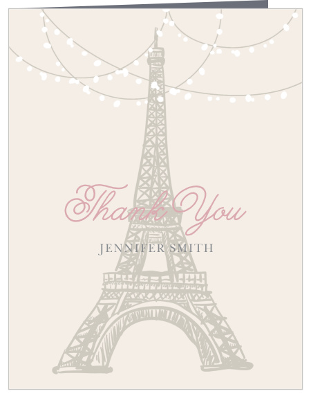 Our Paris Tower Bridal Shower Thank You Cards are modern designs, perfect to fit any shower theme with a few color and font changes.