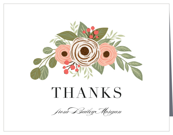 Let your friends and family know how much you appreciated their support with the chic look of our Party in the Garden Bridal Shower Thank you Cards.