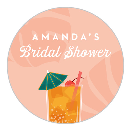 Tropical Drink Bridal Shower Stickers