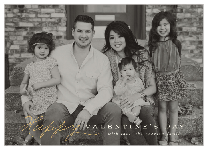 Warm the hearts of your family and friends with the sleek look of our Happy Minimalist Valentine's Day Cards.