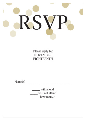 Obtain your guests attendance by sending out this matching RSVP card. Customize the colors and fonts to match you wedding theme exactly!