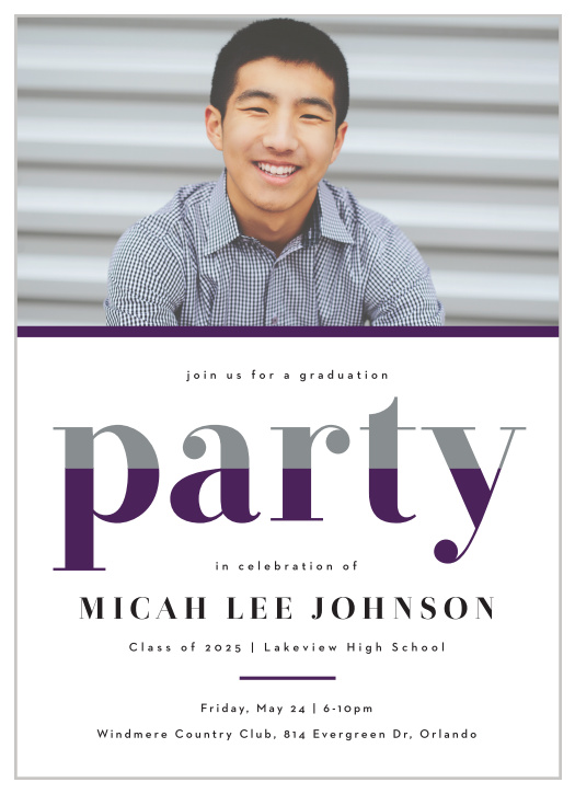 Our Colorblock Party Graduation Invitations celebrate your graduate's accomplishments with a party for the whole family!