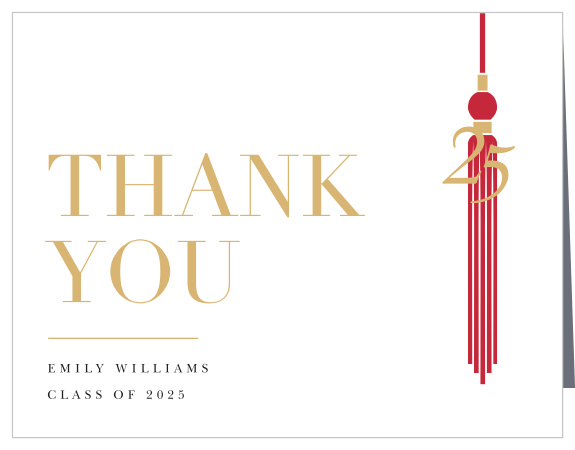 Let your loved ones know that you appreciated their support with the chic look of our Classic Party Graduation Thank You Card.