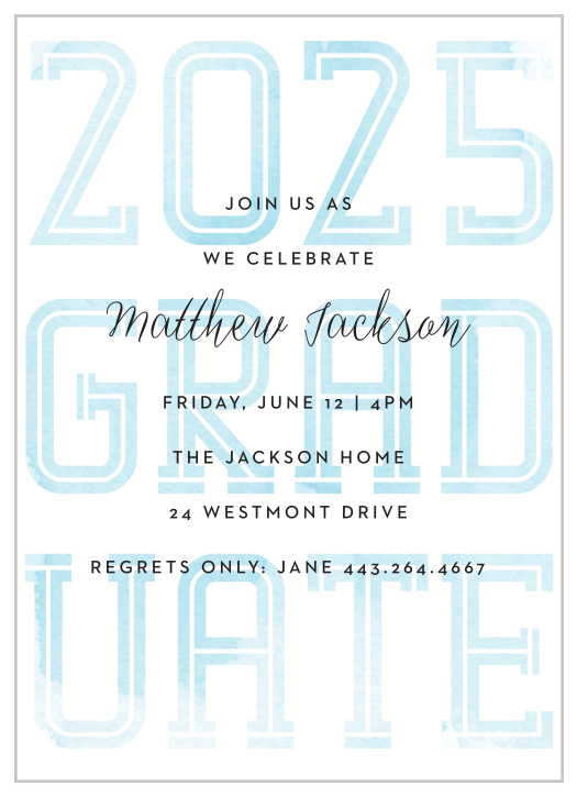 Make your graduation one to remember with our Painted Varsity Graduation Invitations.