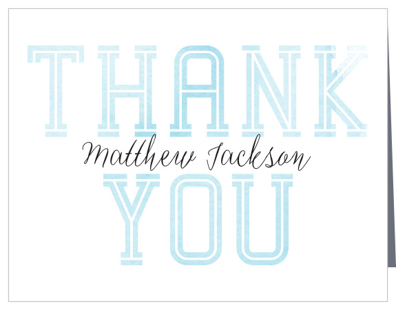 Thank everyone that helped you get here with our Painted Varsity Graduation Thank You Card.